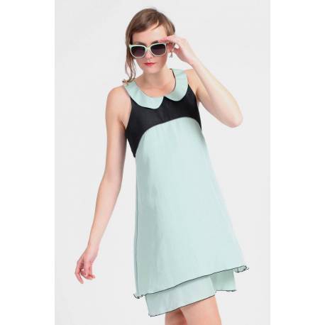 Robe Claudine (vert-eau)