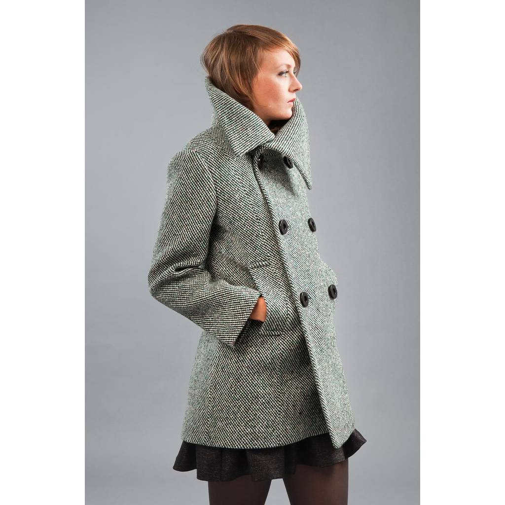 manteau tweed vert